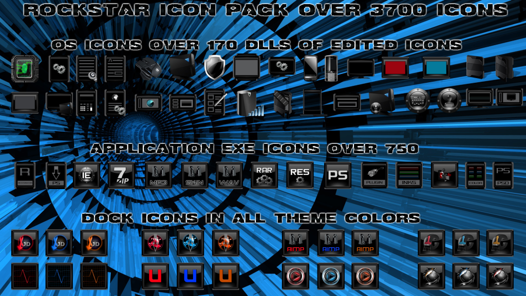 Rockstar Blue IconPack 7TSP - 7tsp GUI Theme Source Patcher